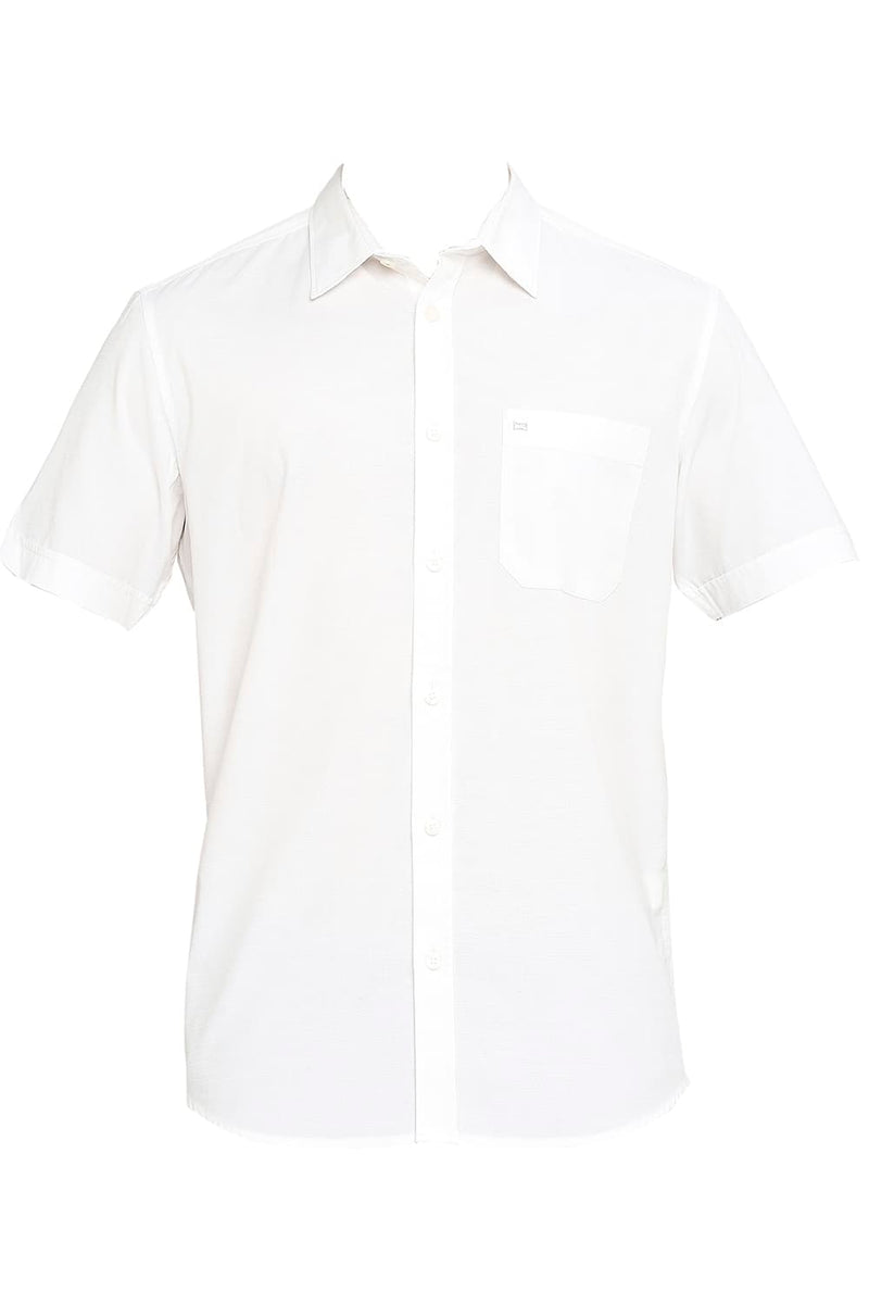 BASICS SLIM FIT COTTON SLUB HALFSLEEVES SHIRT