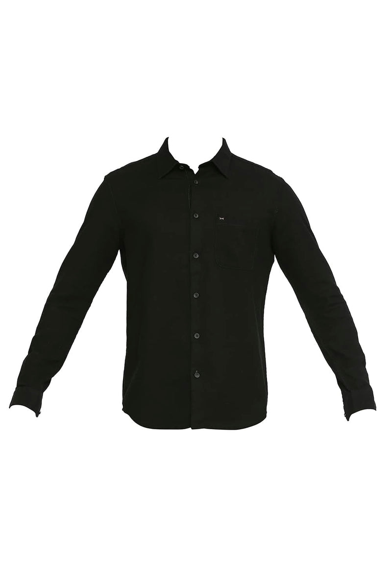 BASICS SLIM FIT COTTON DOBBY SHIRT