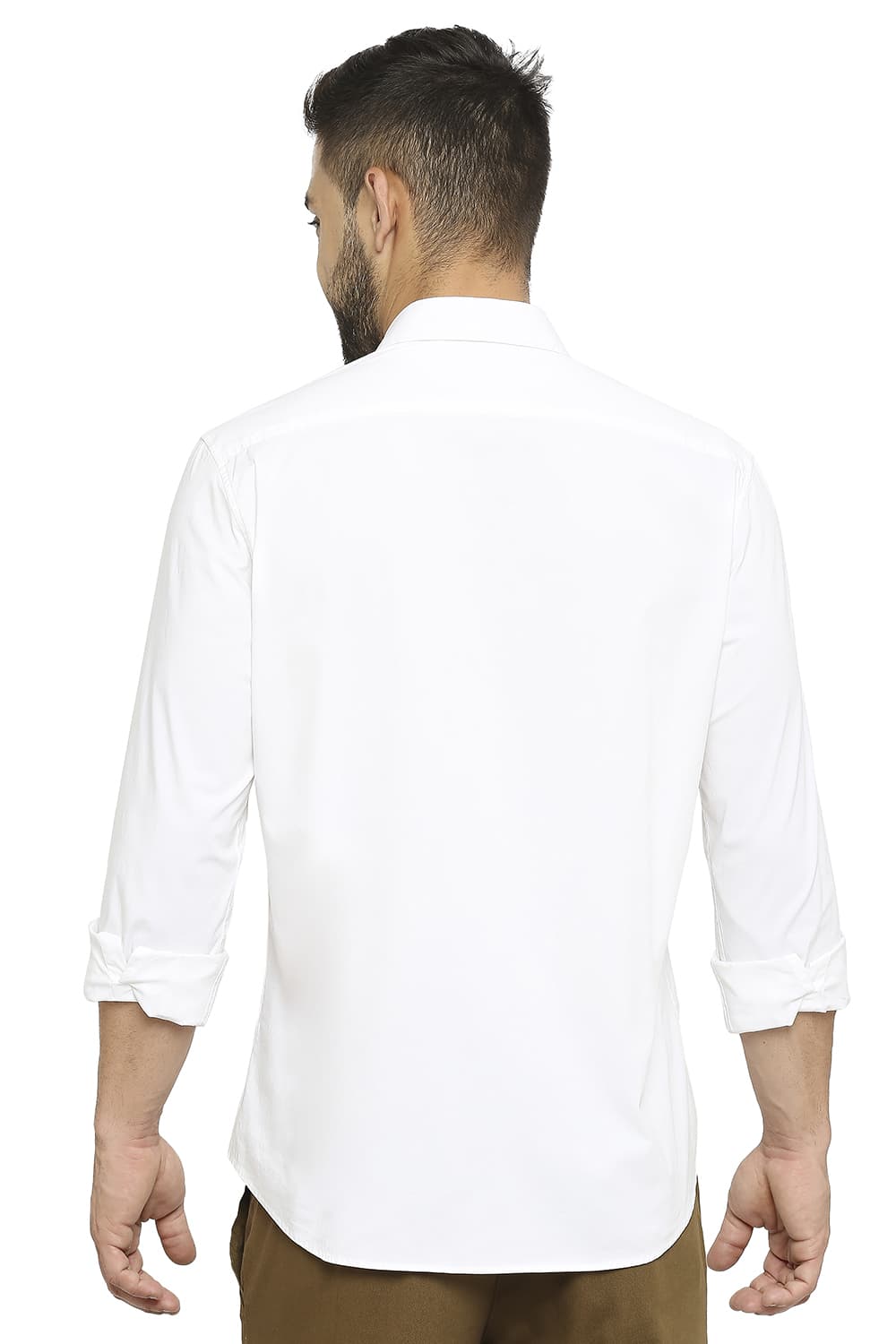 BASICS SLIM FIT POPLIN STRETCH SHIRT