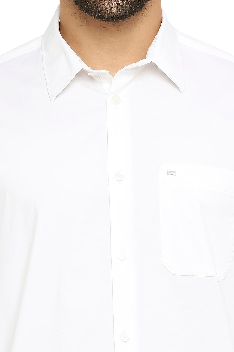 BASICS SLIM FIT LILY WHITE POPLIN STRETCH SHIRT