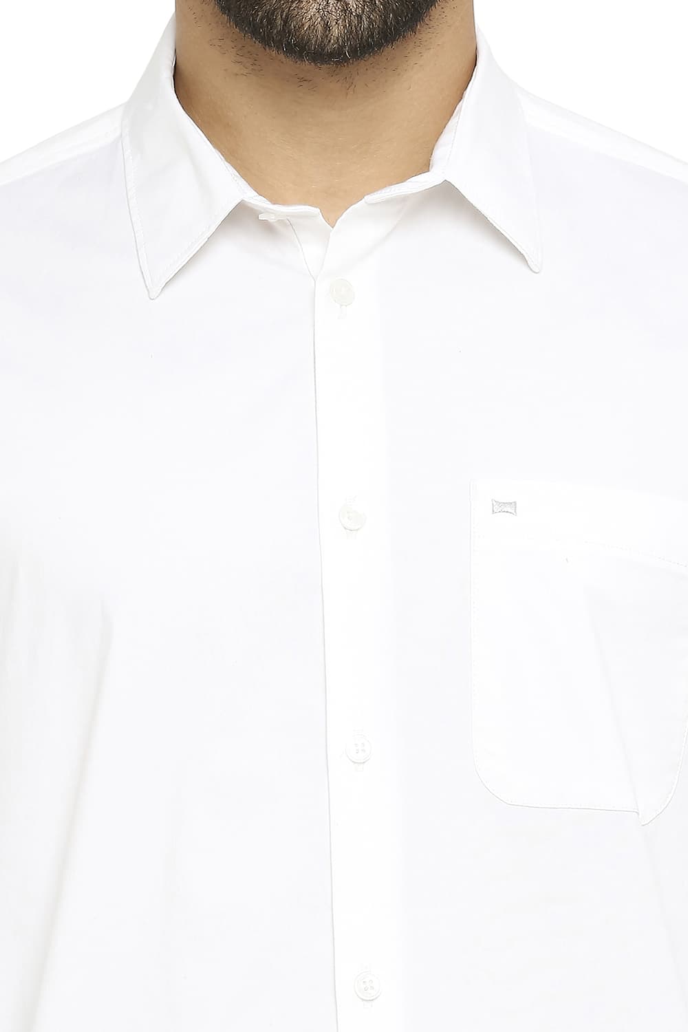 BASICS SLIM FIT POPLIN STRETCH SHIRT