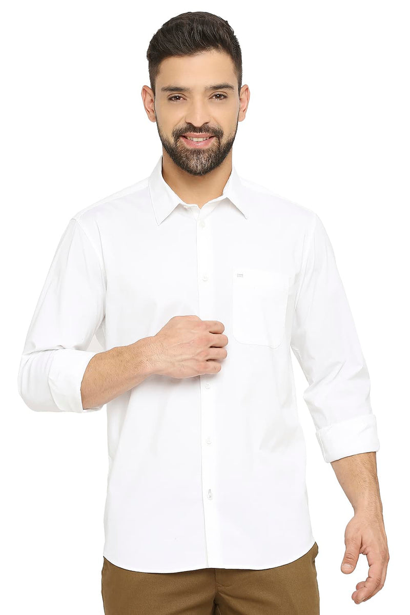 BASICS SLIM FIT POPLIN STRETCH SHIRT