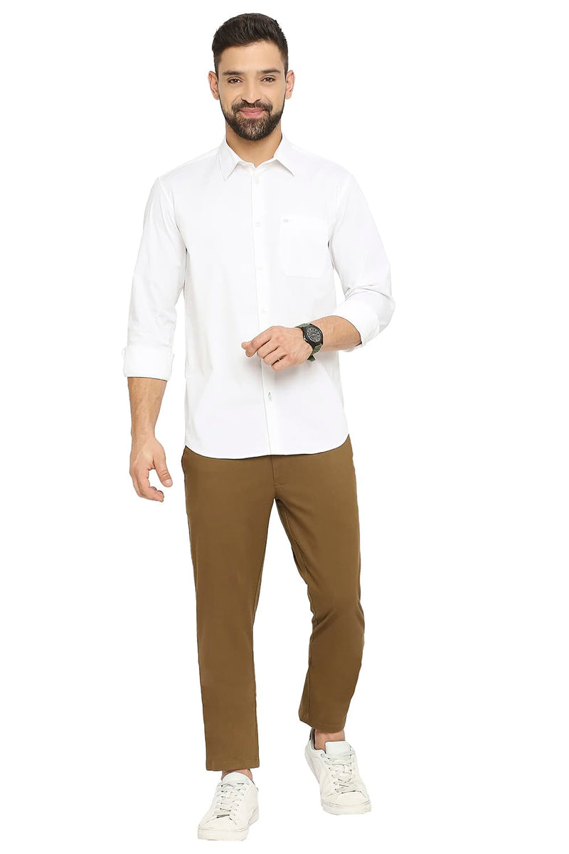 BASICS SLIM FIT POPLIN STRETCH SHIRT