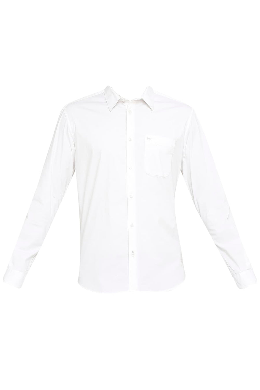 BASICS SLIM FIT LILY WHITE POPLIN STRETCH SHIRT