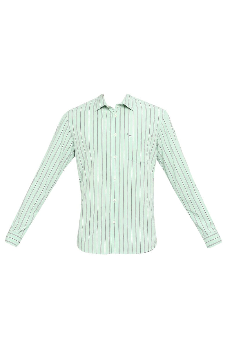 BASICS SLIM FIT COTTON STRIPE SHIRT