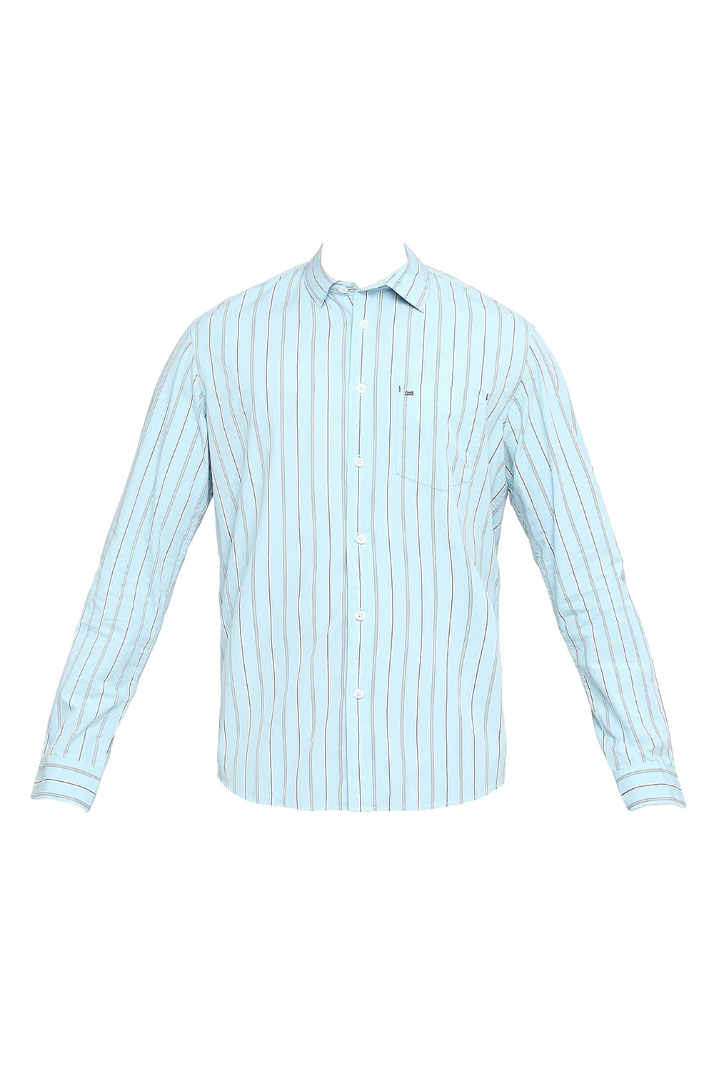 BASICS SLIM FIT COTTON STRIPE SHIRT