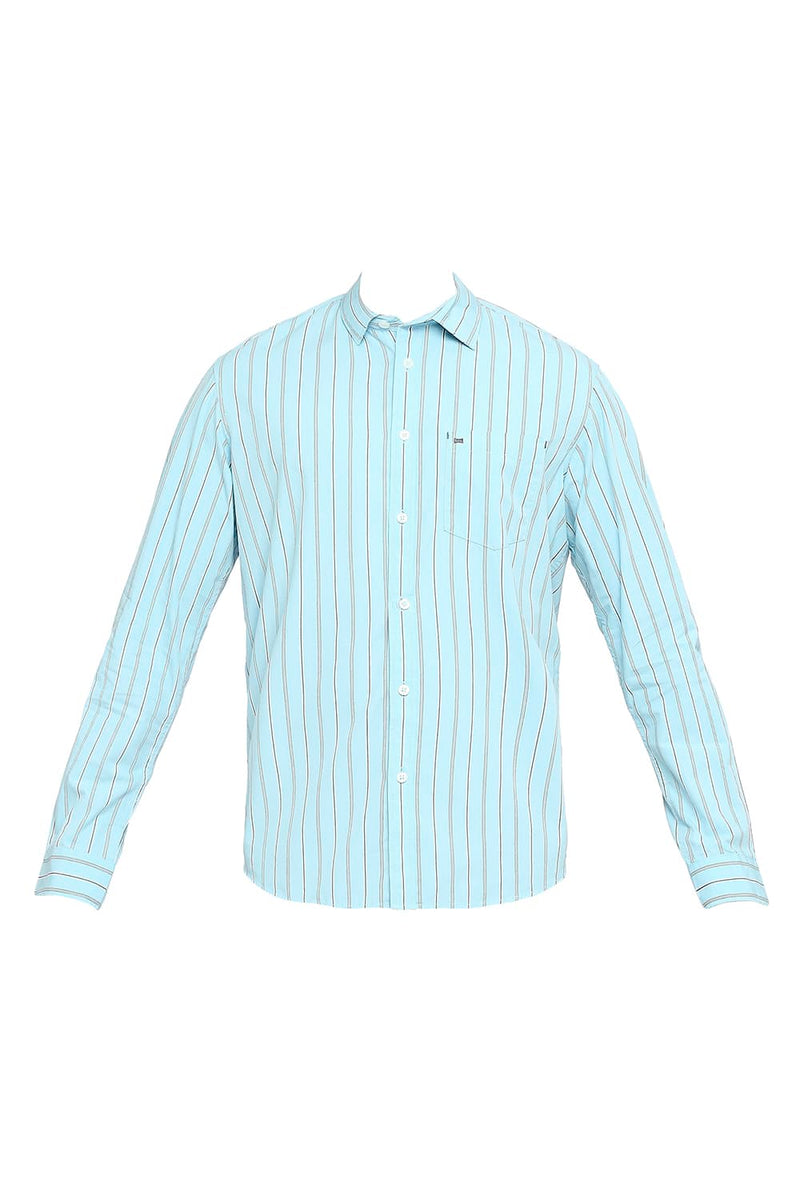 BASICS SLIM FIT COTTON STRIPE SHIRT