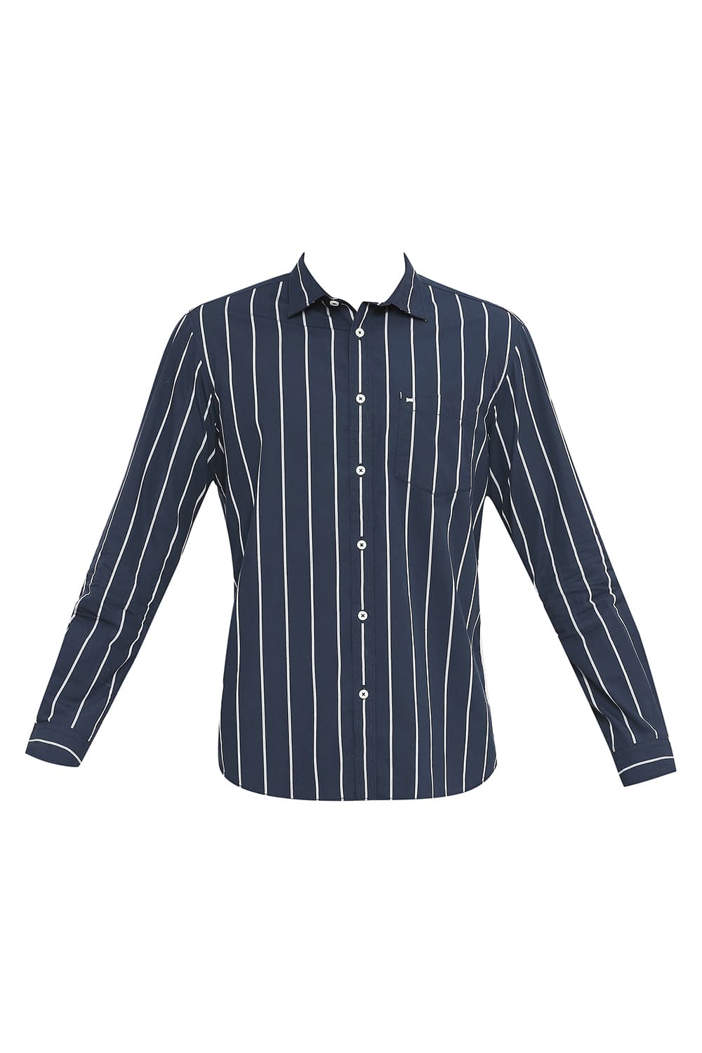 BASICS SLIM FIT COTTON STRIPE SHIRT