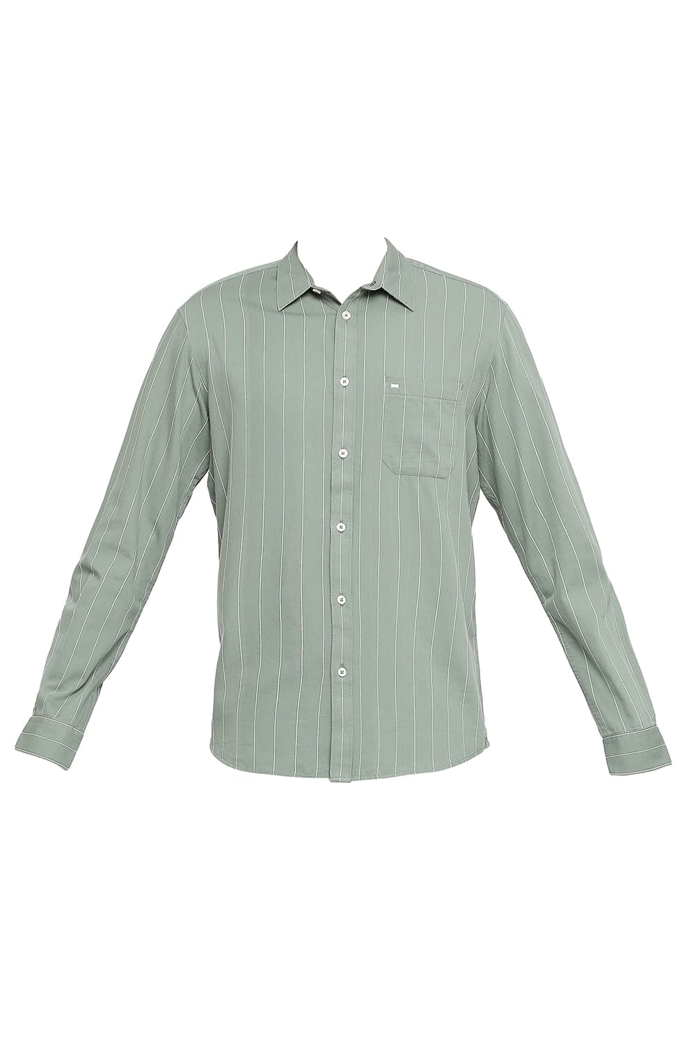 BASICS SLIM FIT COTTON TWILL STRIPE SHIRT