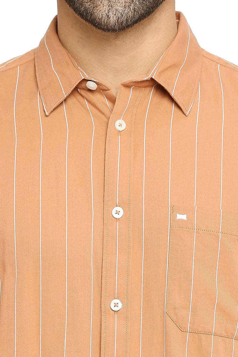 BASICS SLIM FIT COTTON TWILL STRIPE SHIRT