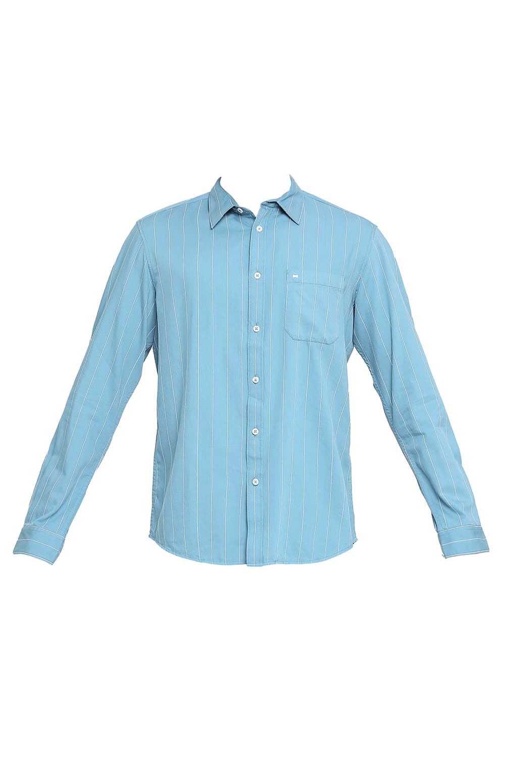 BASICS SLIM FIT COTTON TWILL STRIPE SHIRT