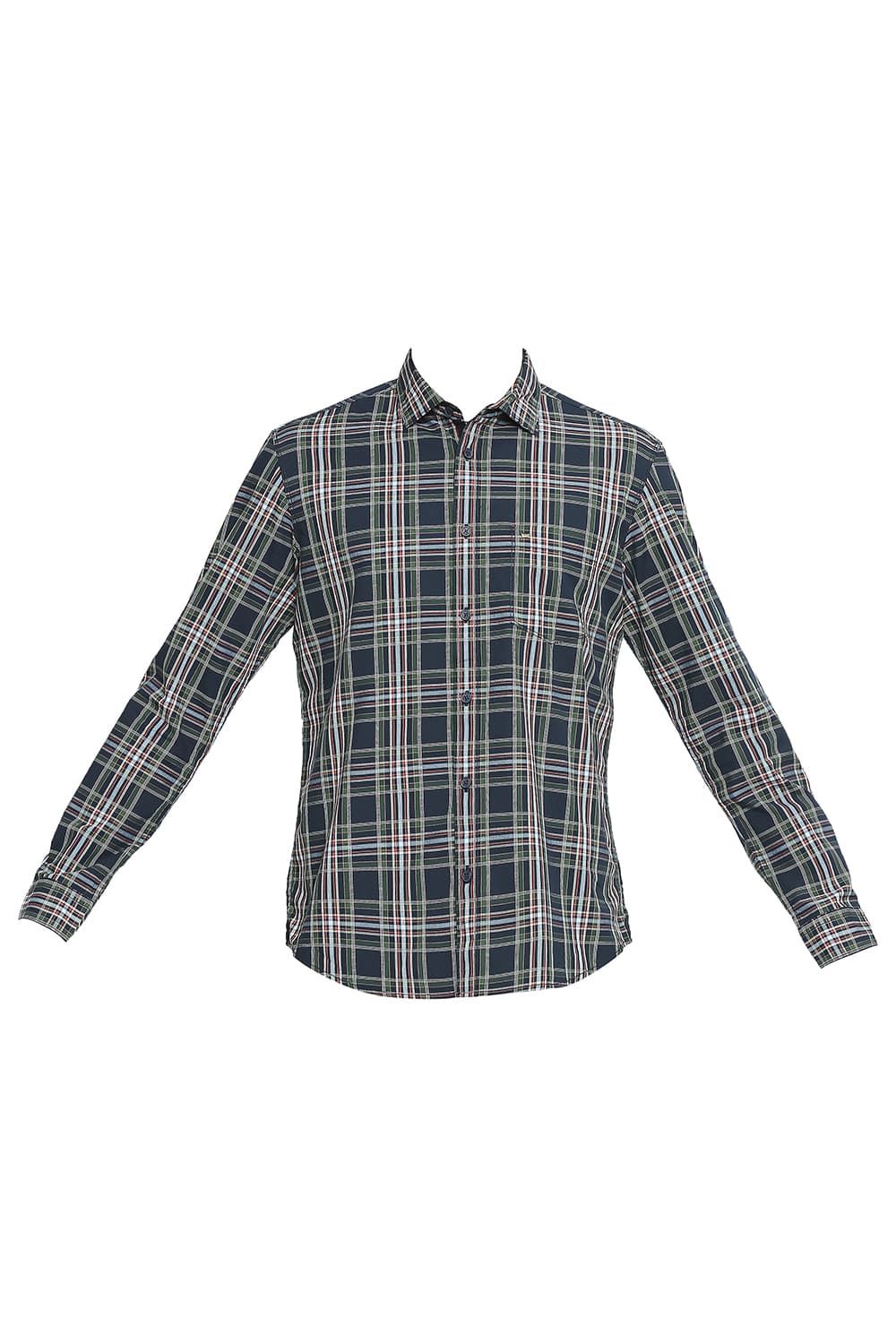 BASICS SLIM FIT COTTON CHECKS SHIRT