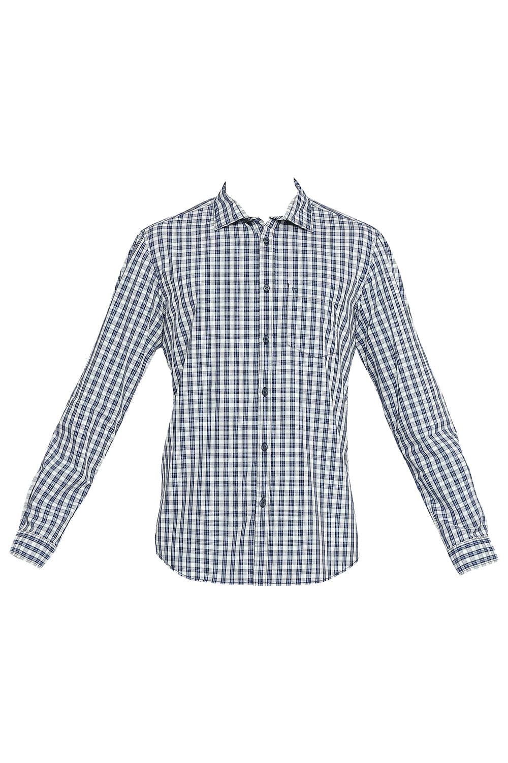 BASICS SLIM FIT COTTON POLYESTER CHECKS SHIRT