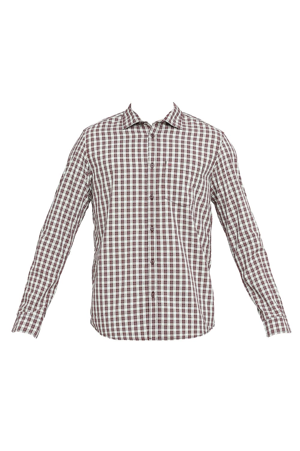 BASICS SLIM FIT COTTON POLYESTER CHECKS SHIRT