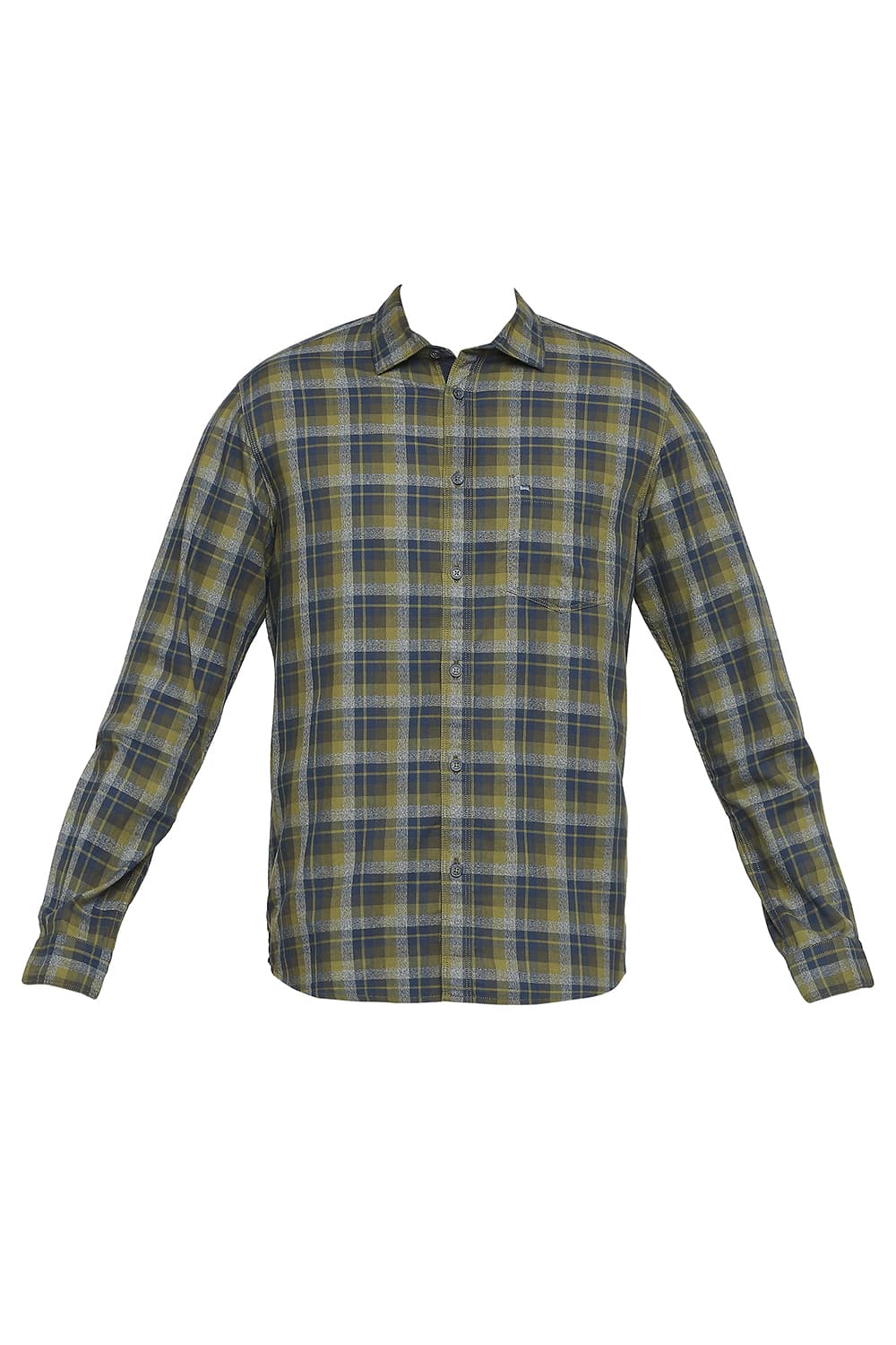 BASICS SLIM FIT COTTON TWILL CHECKS SHIRT