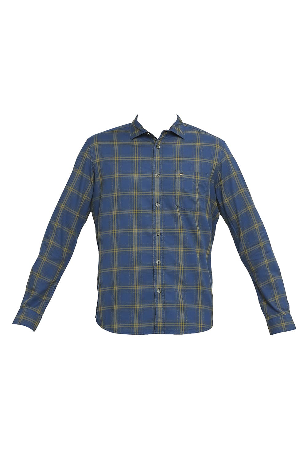 BASICS SLIM FIT COTTON TWILL CHECKS SHIRT