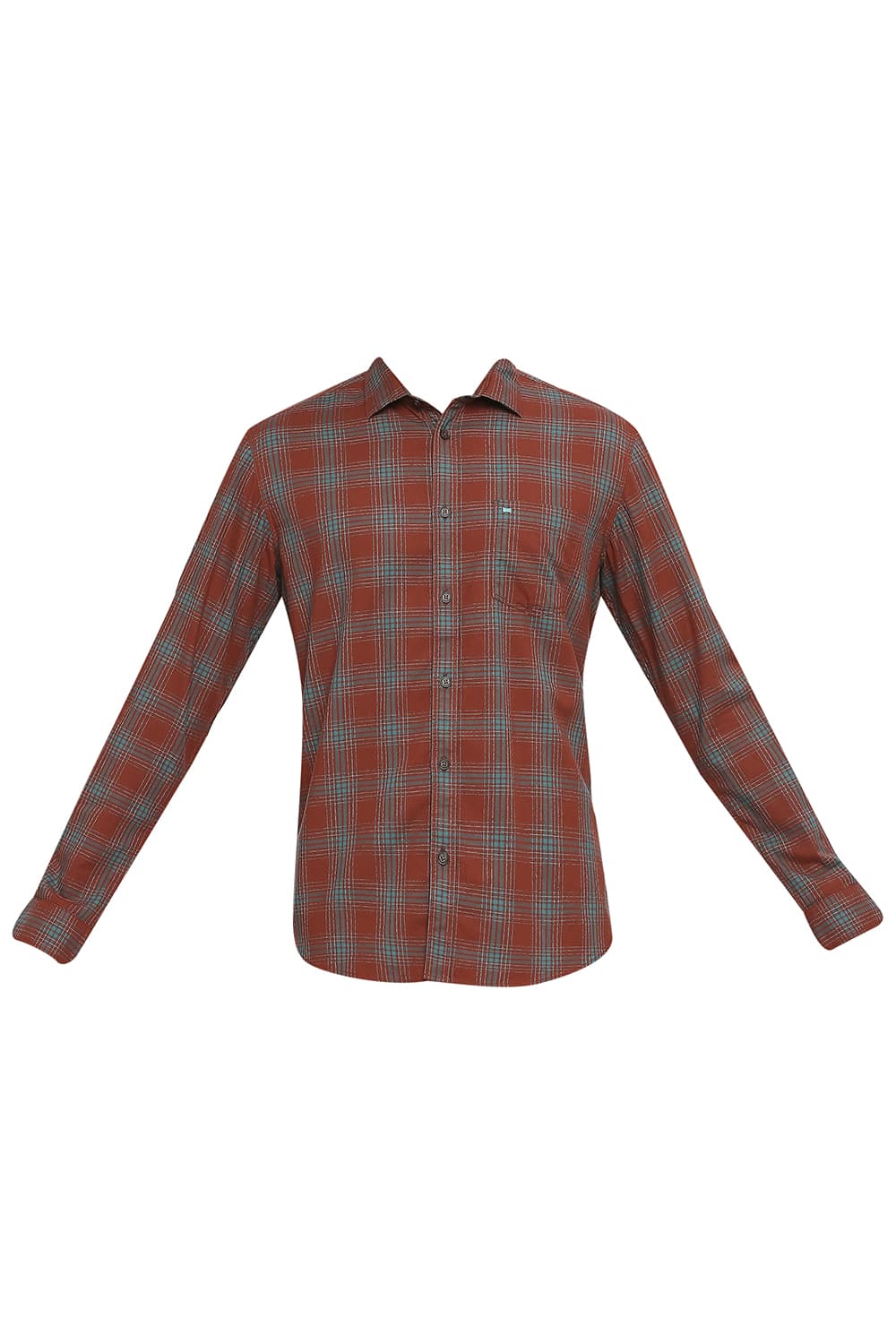 BASICS SLIM FIT COTTON TWILL CHECKS SHIRT