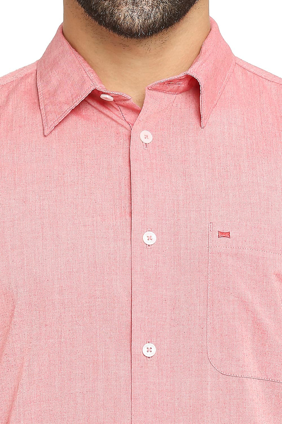 BASICS SLIM FIT CLARET PINK COTTON POLYESTER VISCOSE SHIRT