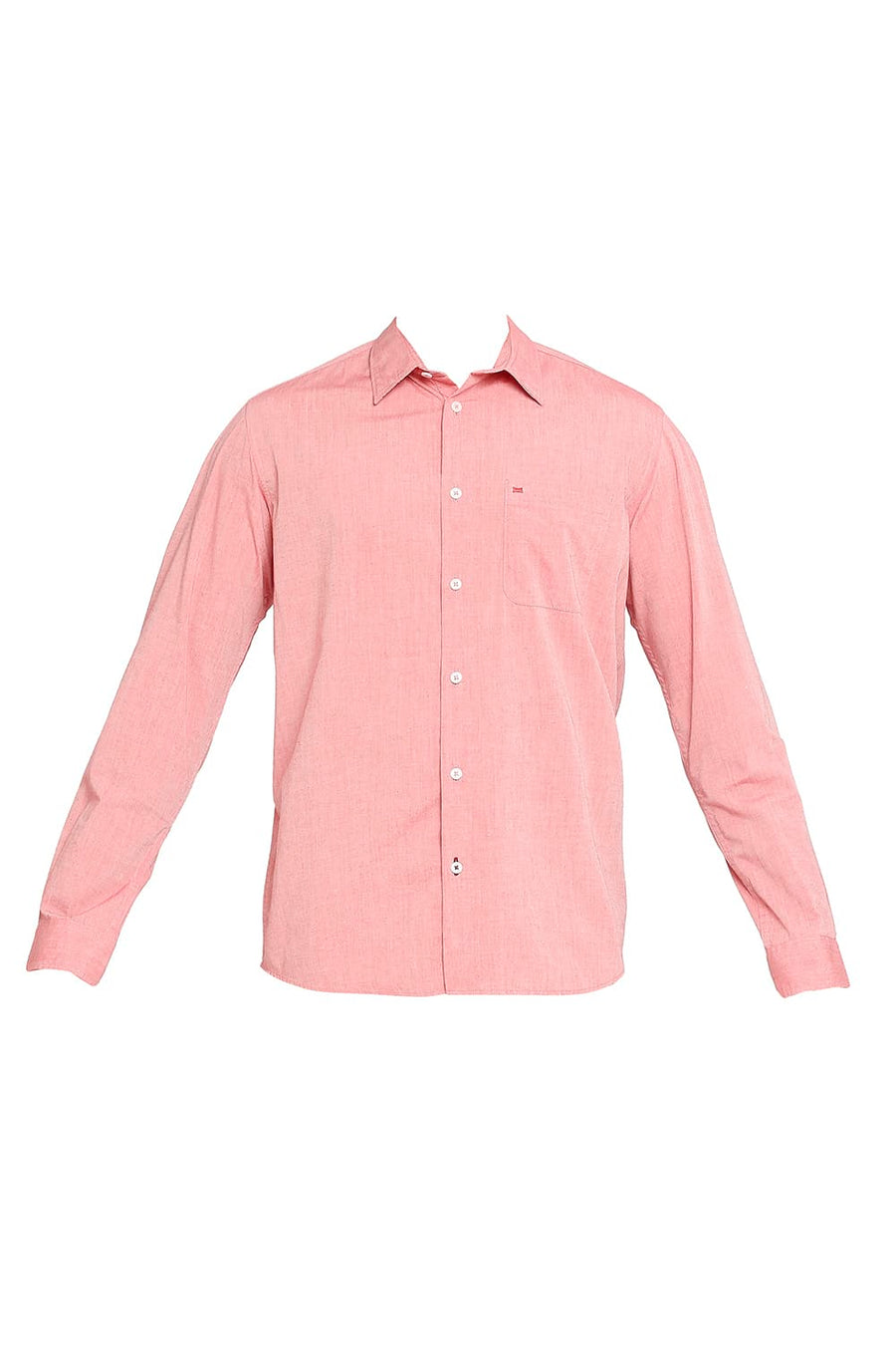 BASICS SLIM FIT CLARET PINK COTTON POLYESTER VISCOSE SHIRT