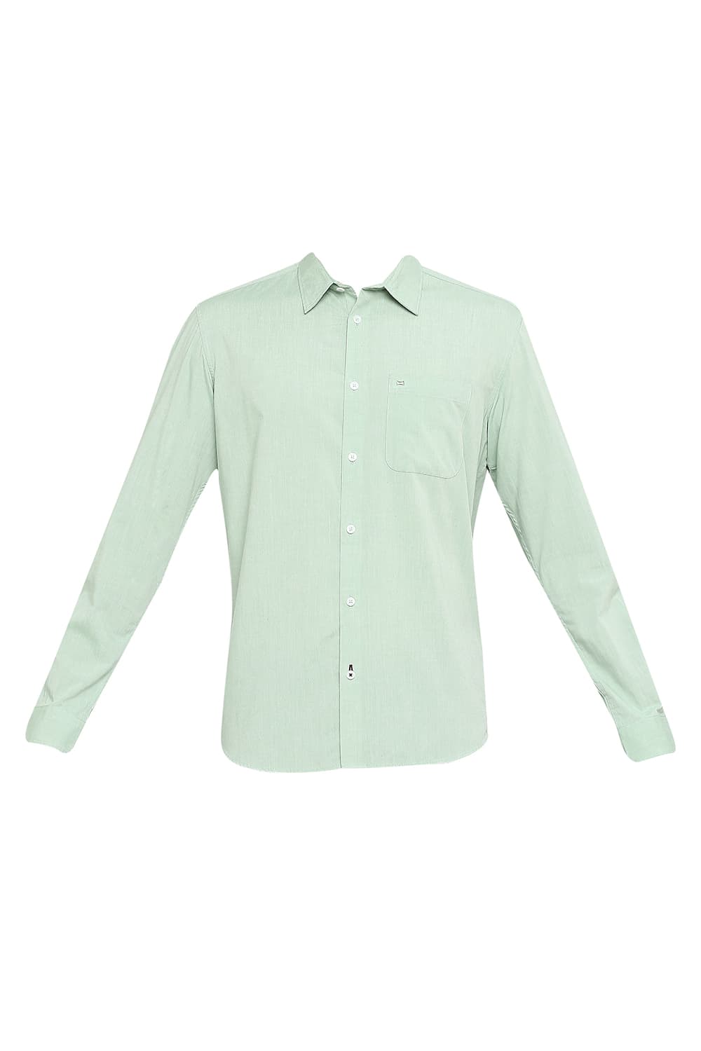 BASICS SLIM FIT COTTON POLYESTER VISCOSE SHIRT