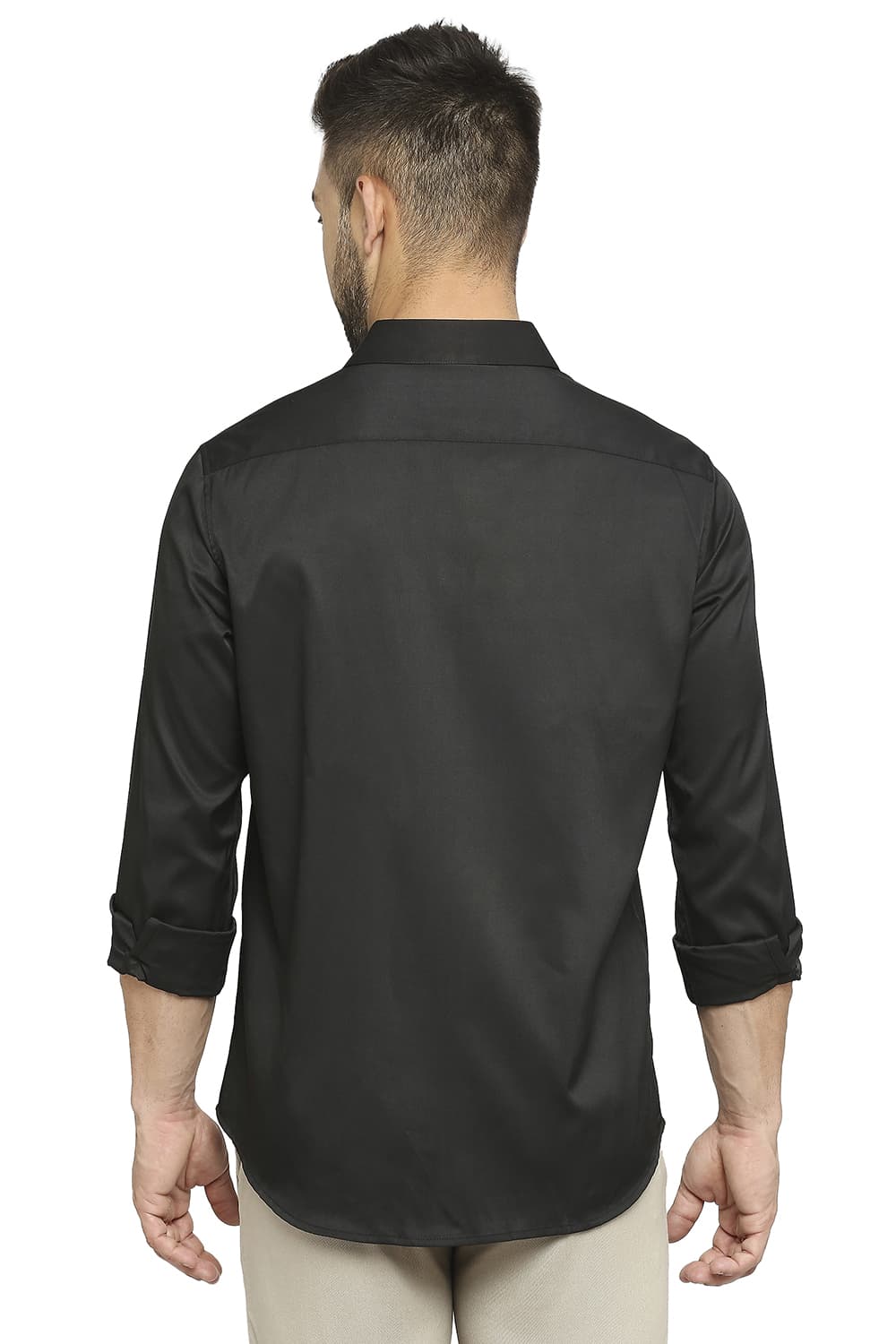 BASICS SLIM FIT POLYESTER STRETCH SHIRT