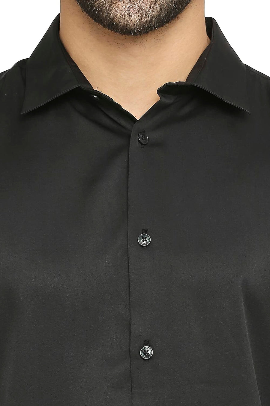 BASICS SLIM FIT INK BLUE POLYESTER STRETCH SHIRT