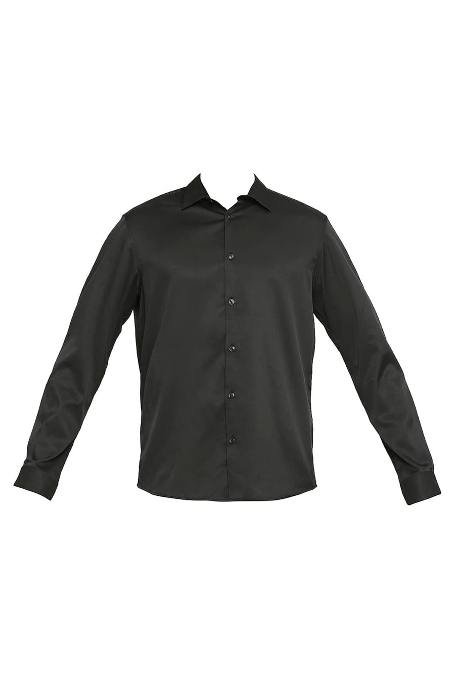BASICS SLIM FIT INK BLUE POLYESTER STRETCH SHIRT