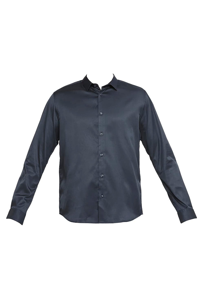 BASICS SLIM FIT POLYESTER STRETCH SHIRT