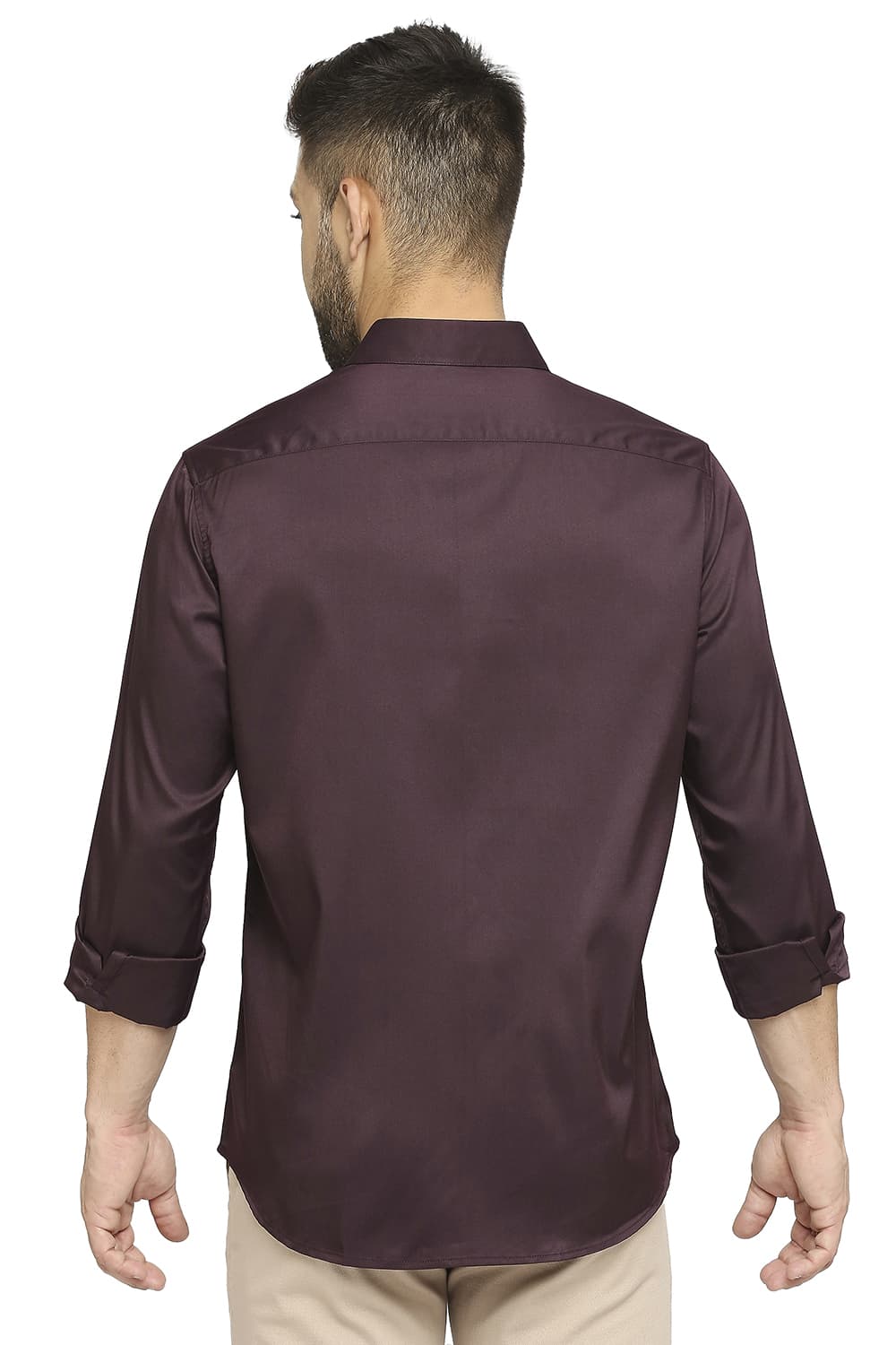 BASICS SLIM FIT POLYESTER STRETCH SHIRT