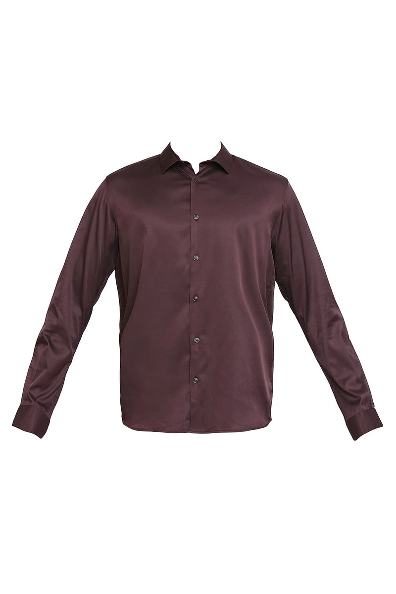 BASICS SLIM FIT POLYESTER STRETCH SHIRT