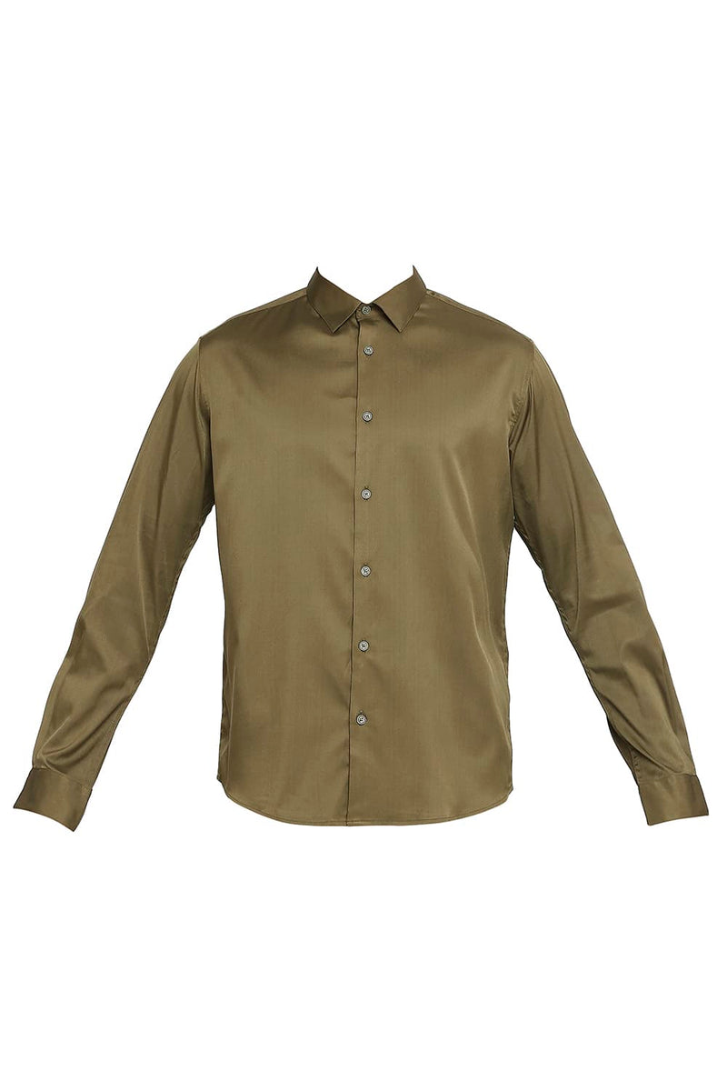 BASICS SLIM FIT POLYESTER STRETCH SHIRT