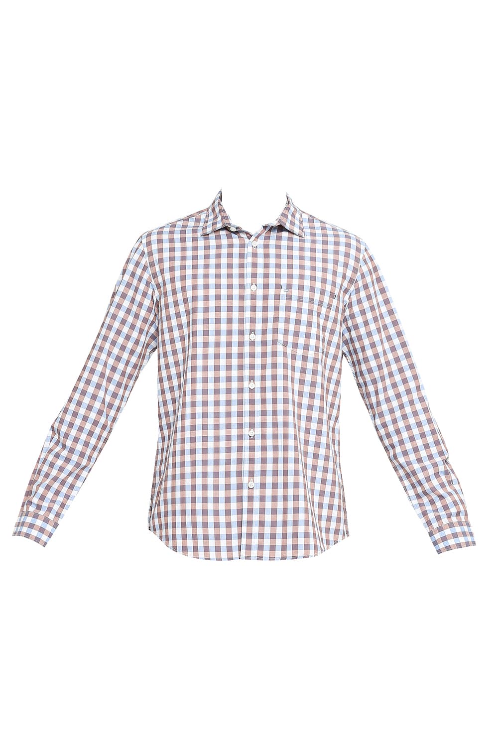 BASICS SLIM FIT COTTON CHECKS SHIRT