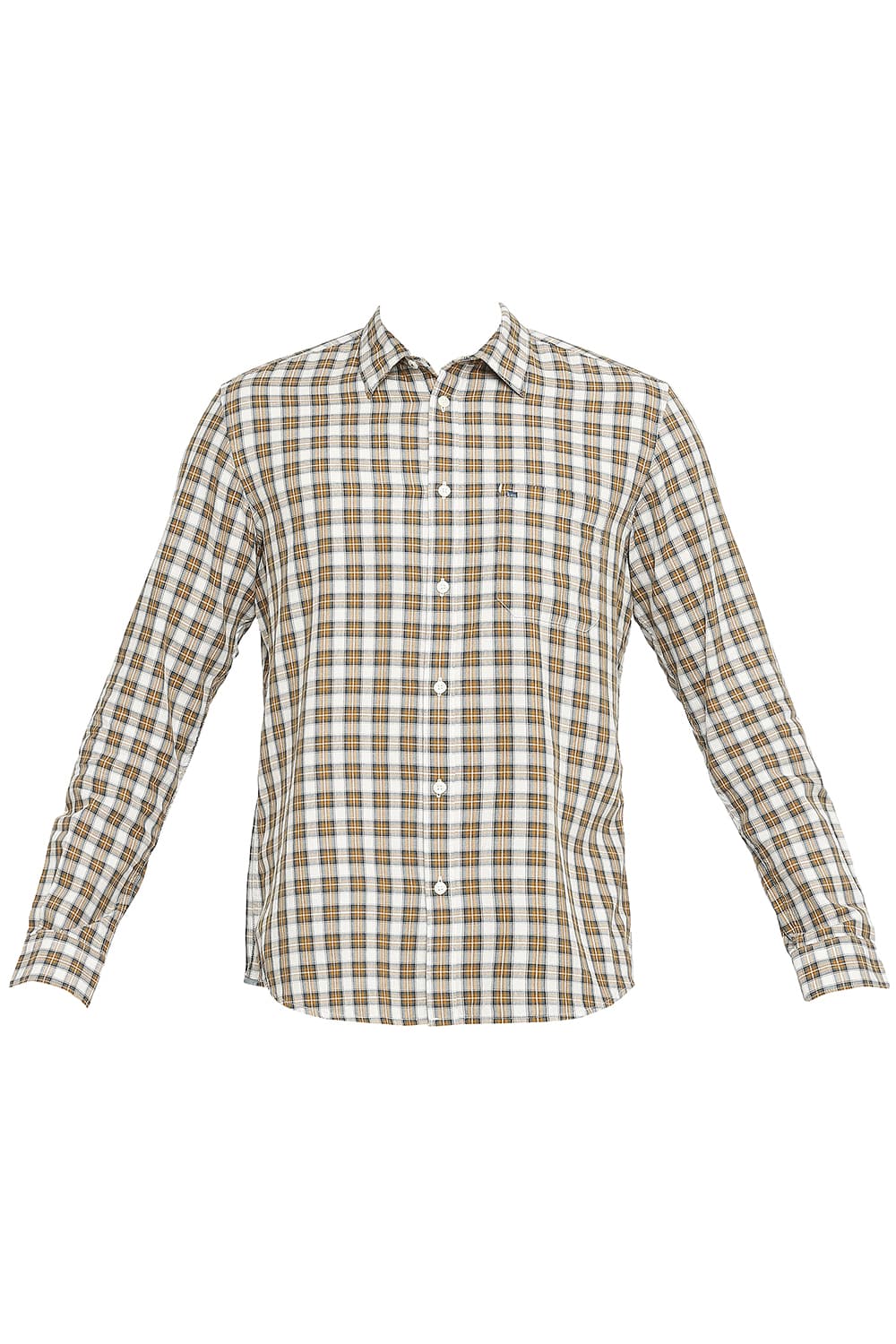 BASICS SLIM FIT COTTON TWILL CHECKS SHIRT