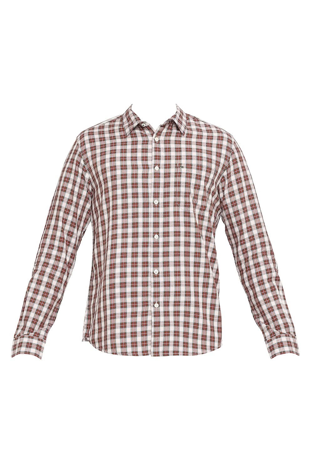 BASICS SLIM FIT COTTON TWILL CHECKS SHIRT