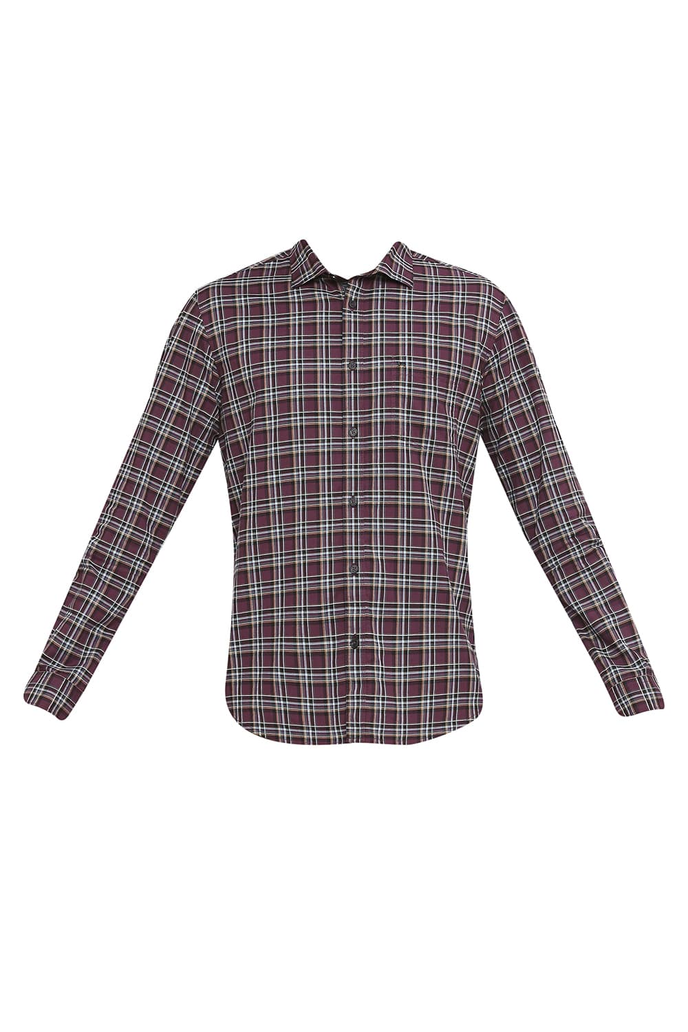 BASICS SLIM FIT COTTON OXFORD CHECKS SHIRT