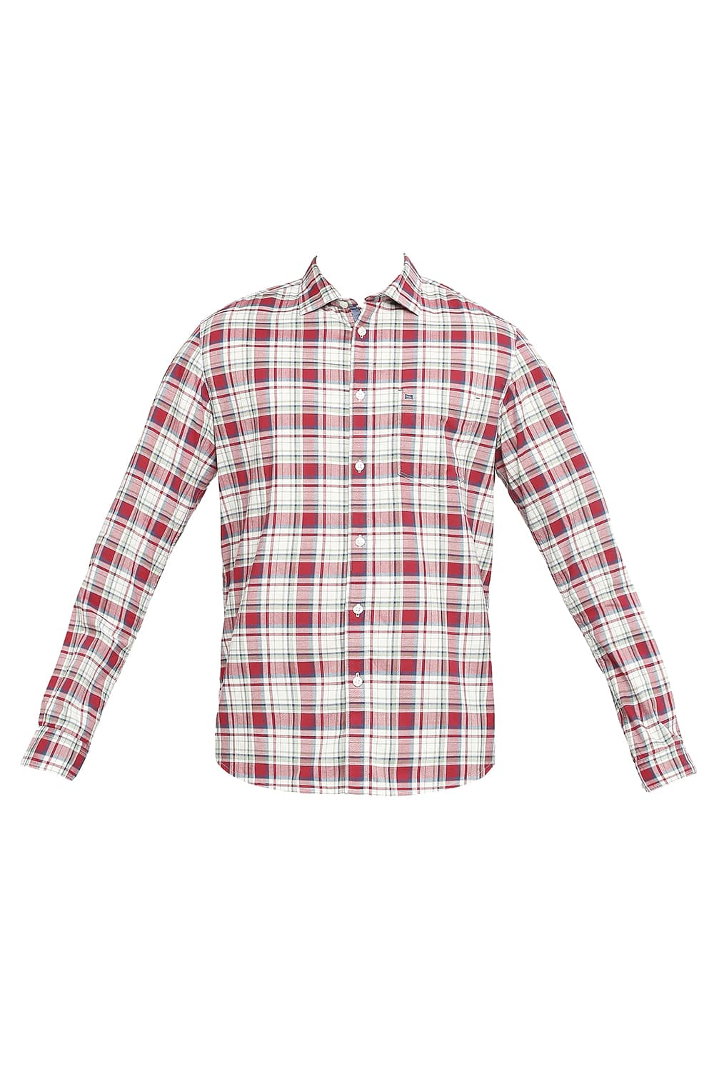 BASICS SLIM FIT COTTON OXFORD CHECKS SHIRT