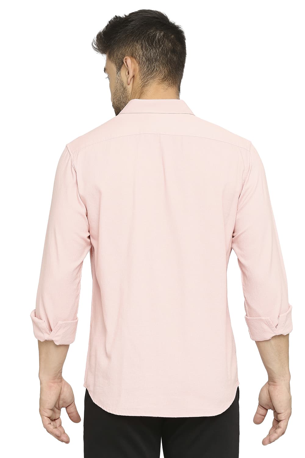 BASICS SLIM FIT COTTON DOBBY SHIRT