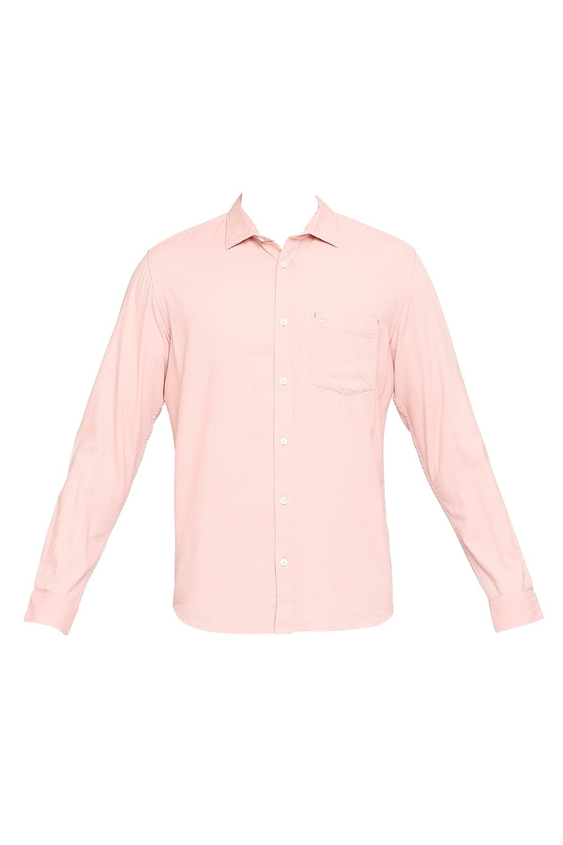 BASICS SLIM FIT COTTON DOBBY SHIRT