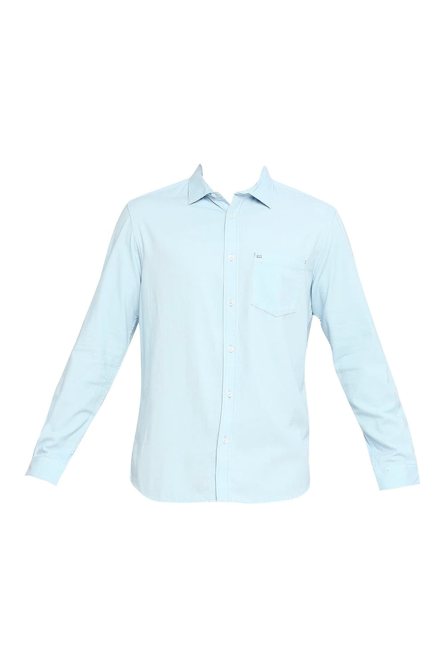 BASICS SLIM FIT STERLING BLUE COTTON DOBBY SHIRT
