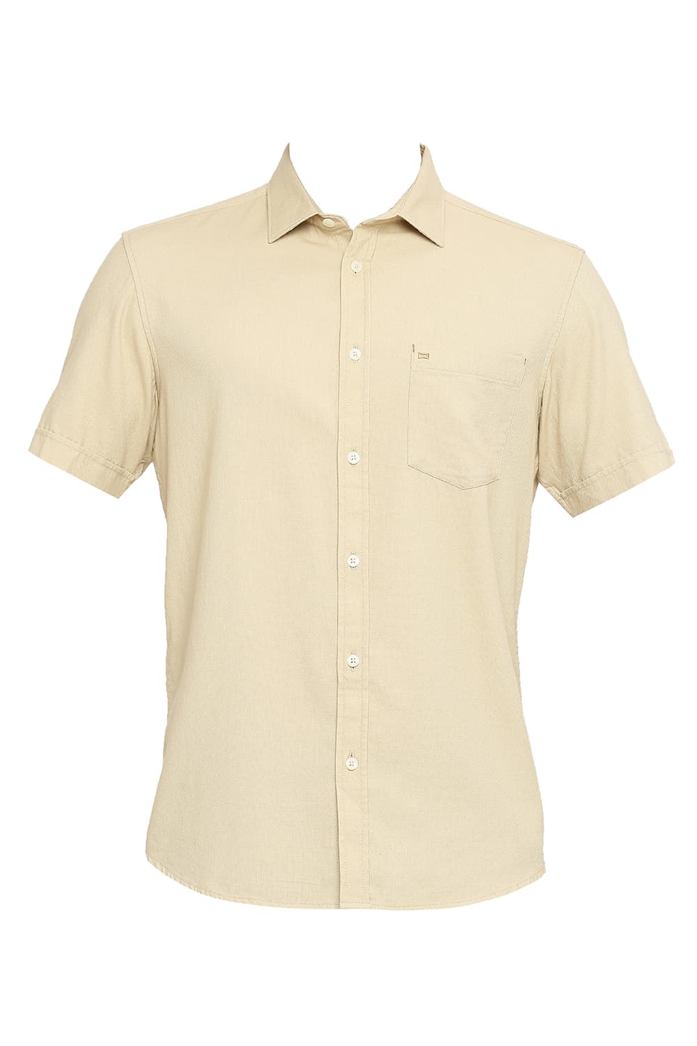 BASICS SLIM FIT COTTON DOBBY HALFSLEEVES SHIRT