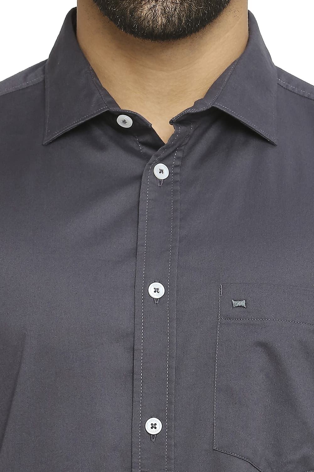 BASICS SLIM FIT COTTON STRETCH TWILL SHIRT