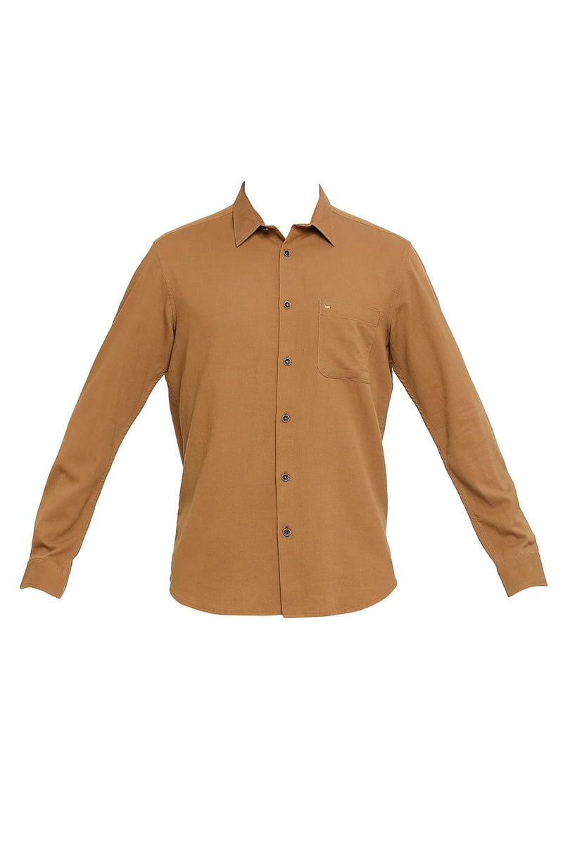 BASICS SLIM FIT COTTON SLUB TWILL SHIRT