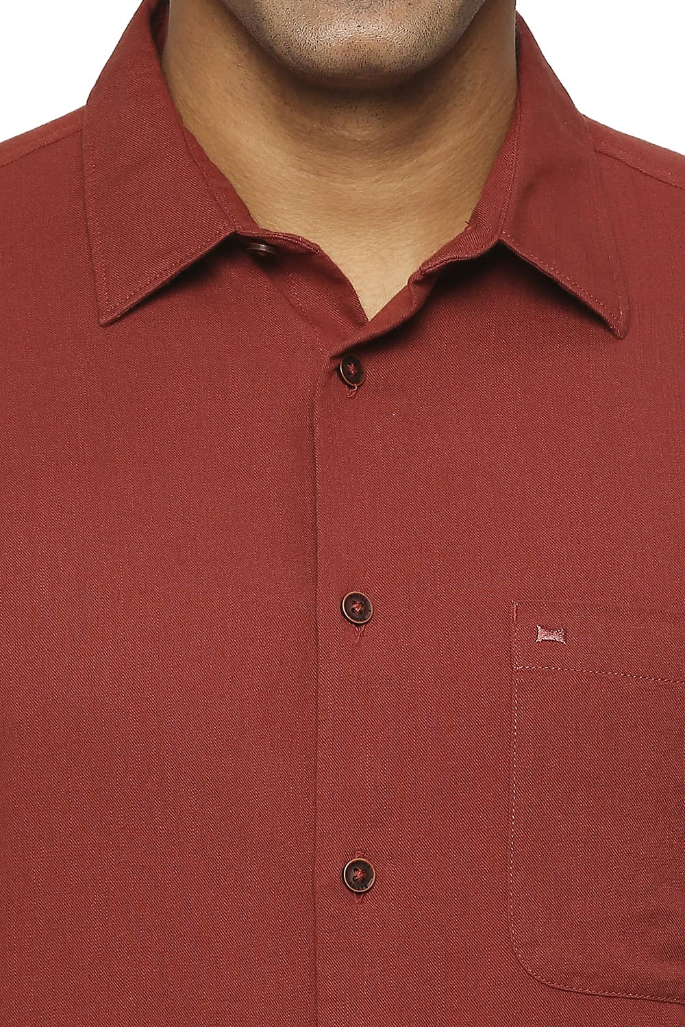 BASICS SLIM FIT COTTON SLUB TWILL SHIRT