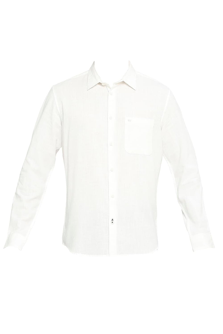 BASICS SLIM FIT SNOW WHITE COTTON SLUB TWILL SHIRT