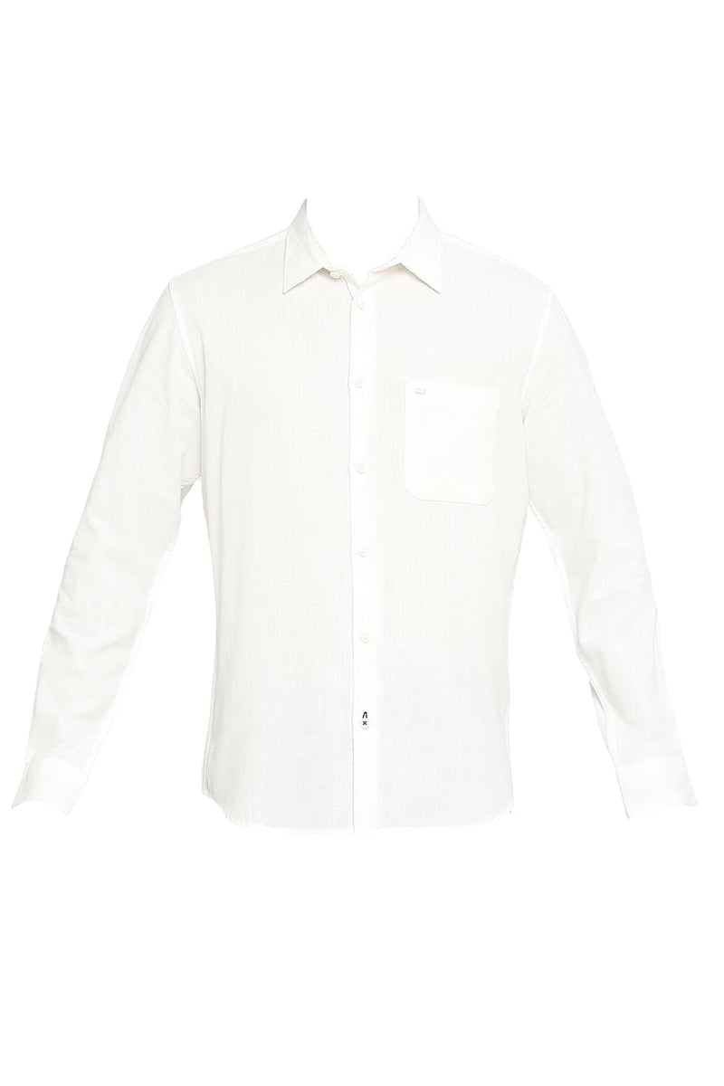 BASICS SLIM FIT COTTON SLUB TWILL SHIRT