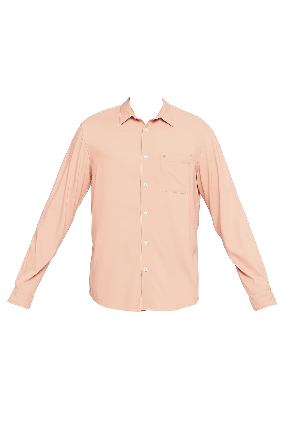 BASICS SLIM FIT VISCOSE POLYESTER STRETCH TWILL SHIRT