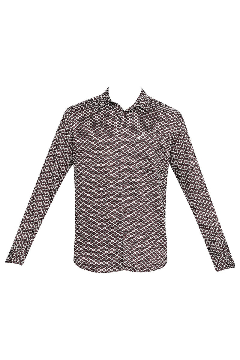 BASICS SLIM FIT TENCEL PRINTED SHIRT