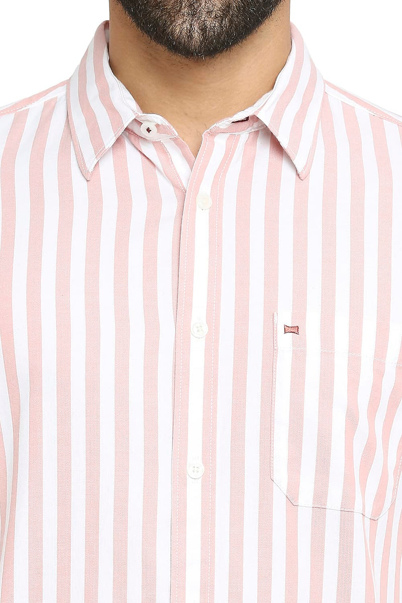 BASICS SLIM FIT COTTON TWILL STRIPE SHIRT