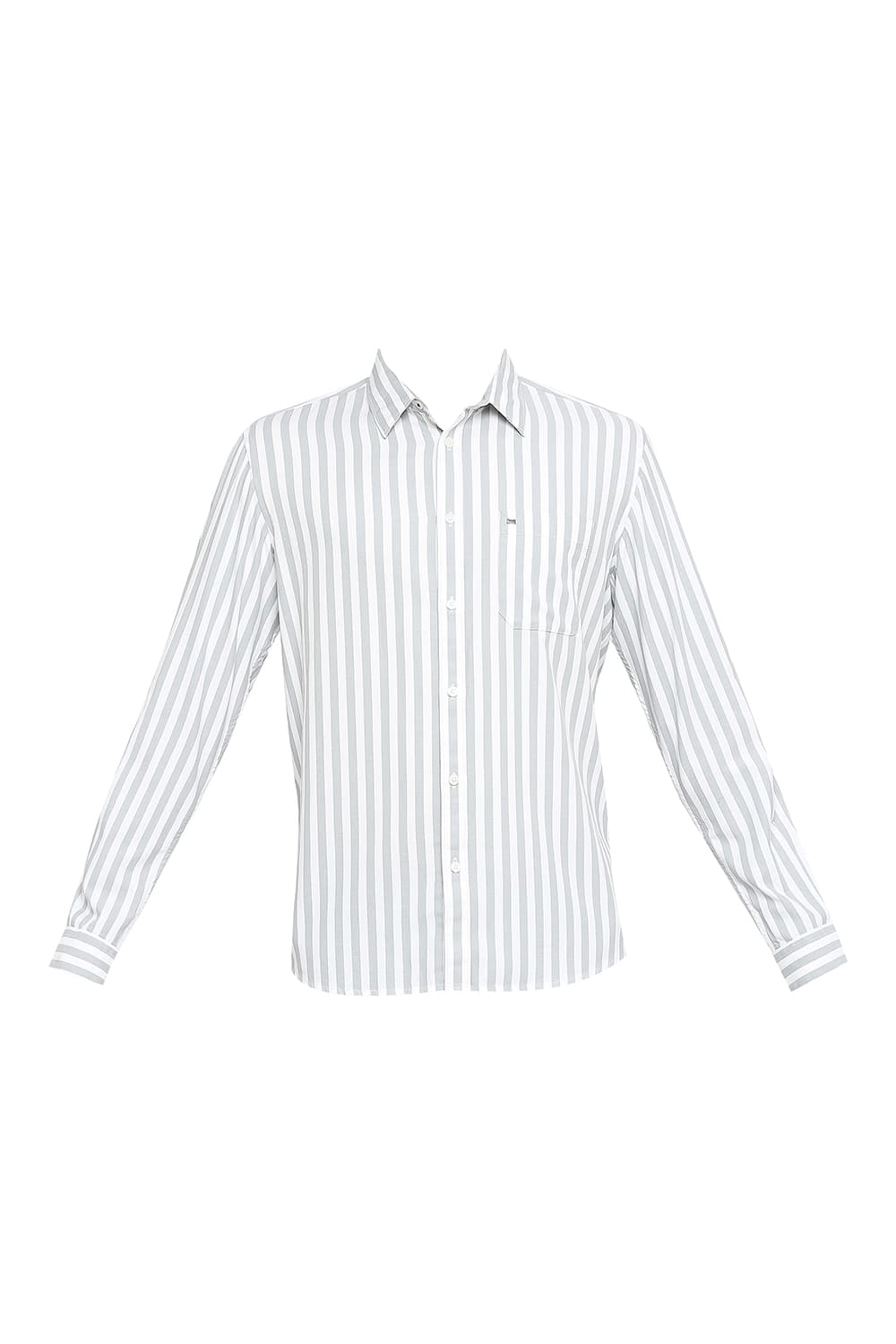 BASICS SLIM FIT COTTON TWILL STRIPE SHIRT