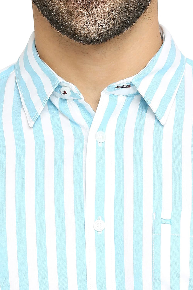 BASICS SLIM FIT COTTON TWILL STRIPE SHIRT